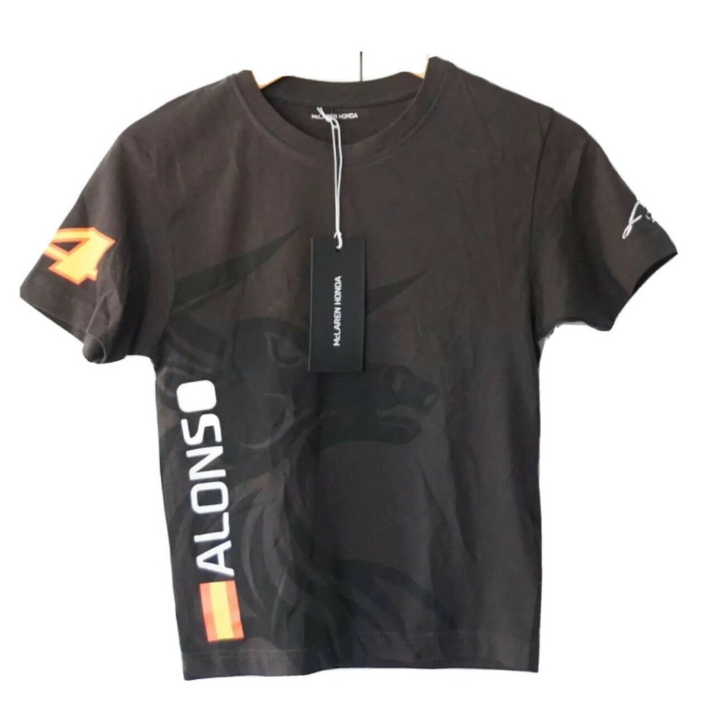 New Formula One 1 Team McLaren Honda Fernando Alonso kids Med shirt F1